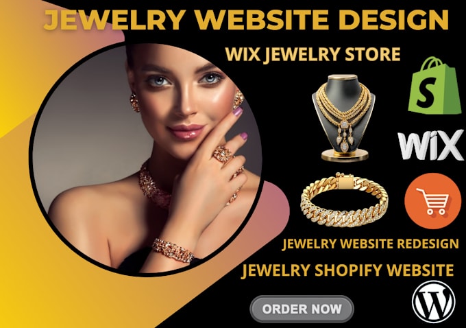 Gig Preview - Design jewelry shopify website redesign wix jewelry store, jewelry dropshipping