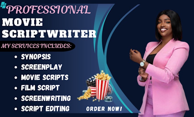 Gig Preview - Be your movie scriptwriter, screenplay, film script, screenwriting, movie script