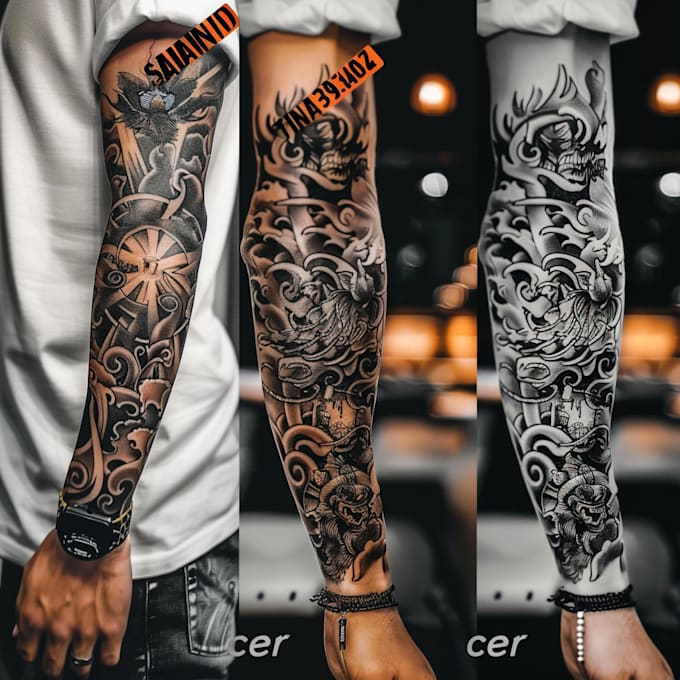 Gig Preview - Create custom tattoo design, tattoo sleeve