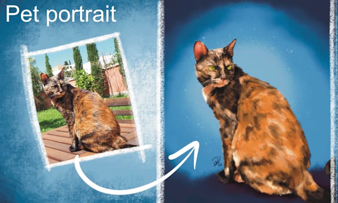 Gig Preview - Draw your pet in a realistic digital oil style