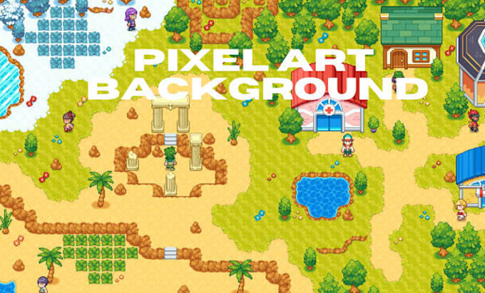 Gig Preview - Create pixel art background tileset, rpg maker, landscape, scenry, game map