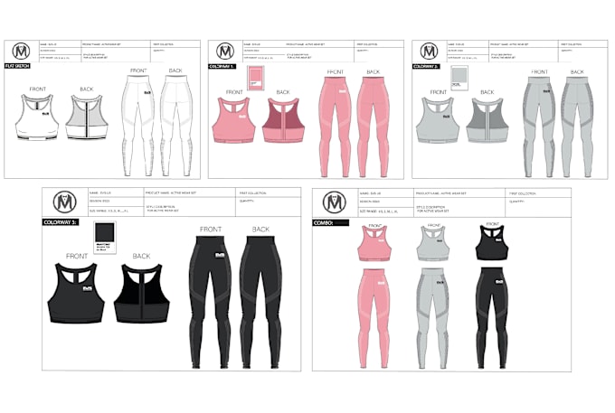 Gig Preview - Design your activewear and sportswear collection with tech pack