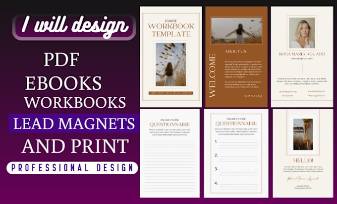 Gig Preview - Design your PDF workbook, worksheet, lead magnet, checklist, ebook design