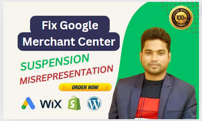 Gig Preview - Fix google merchant center misrepresentation and suspension with claim website