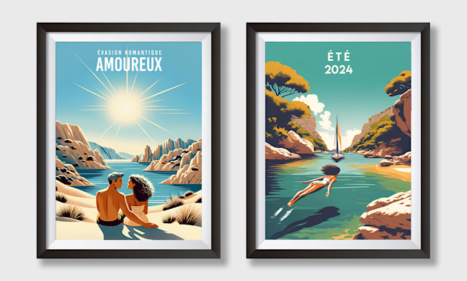 Bestseller - make modern minimalist retro vintage style, travel poster, art deco, or wall art