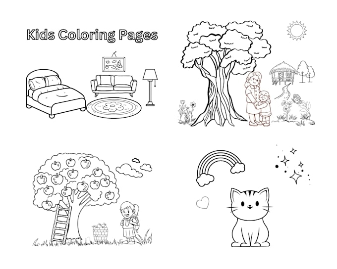 Gig Preview - Draw coloring pages and book illustration for children