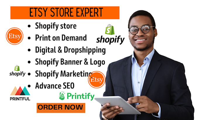 Gig Preview - Shopify pod store shopify print on demand printful, printify shopify redesign