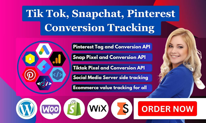 Gig Preview - Set up pinterest tag, snapchat pixel and tiktok events API via GTM