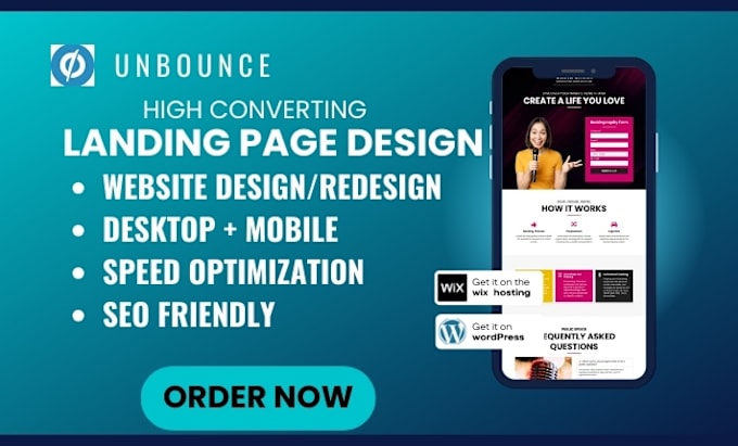 Gig Preview - Design landing pages or websites with wix, shopify, wordpress, webflow, unbounce