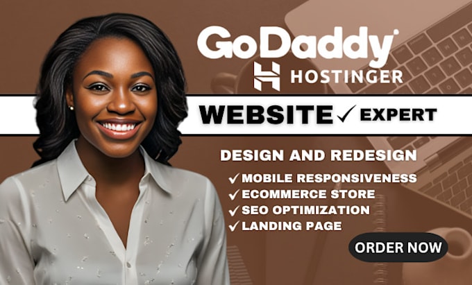 Gig Preview - Godaddy website design godaddy website redesign develop godaddy website