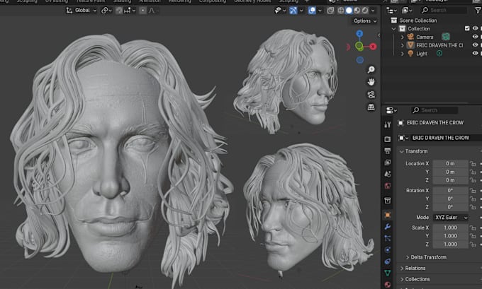 Gig Preview - Do 3d sculpting of head busts face digital 3d model action figures 3d printing