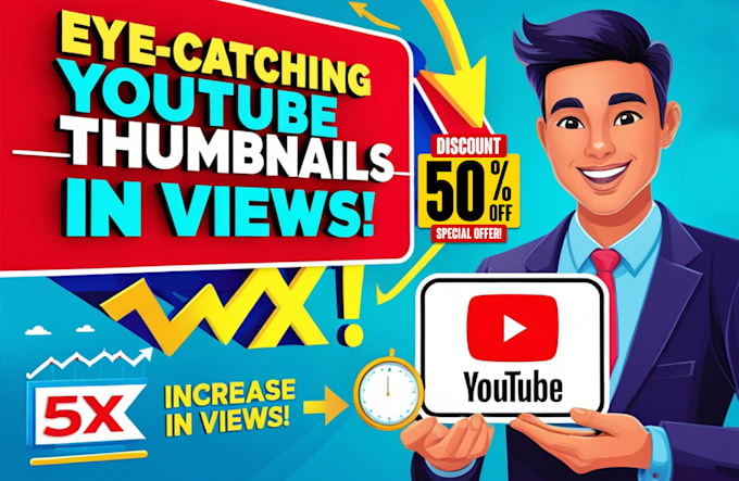 Gig Preview - Create youtube thumbnails to boost your views with a limited time offer