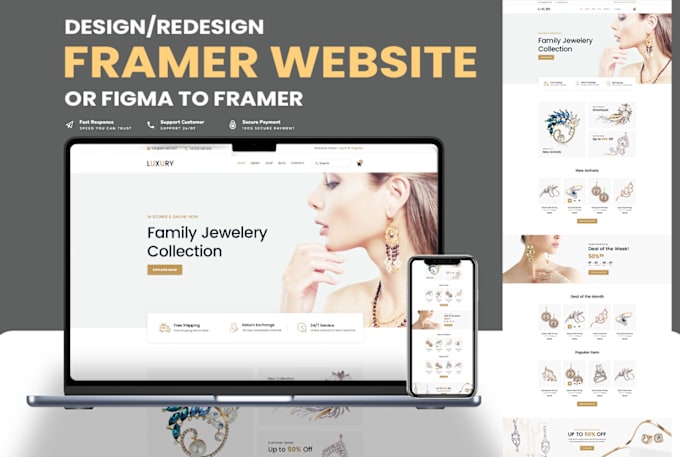 Gig Preview - Design or develop a stunning framer website