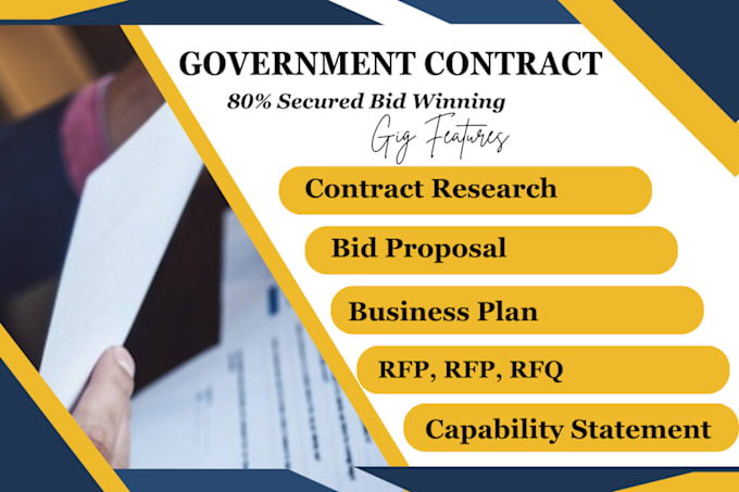 Gig Preview - Research, respond to rfp, rfq, rfi, bid proposal, grant, government contract