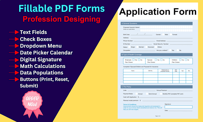 Gig Preview - Create fillable PDF form with data validations and complex calculations