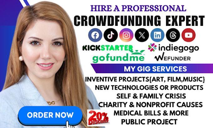 Bestseller - do crowdfunding campaign creation and promotion gofundme kickstarter indiegogo