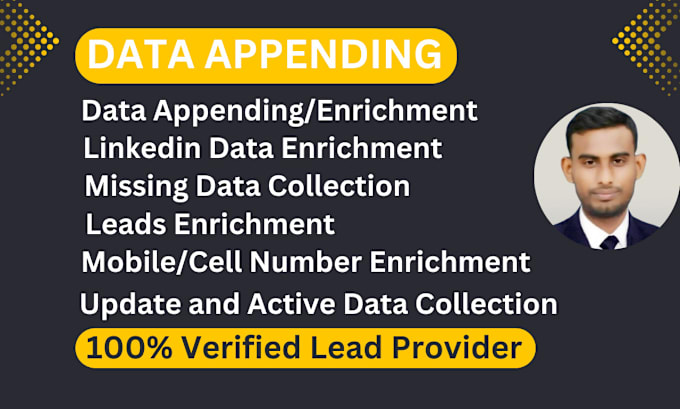 Gig Preview - Do data appending, enrichment, contact mobile numbers and data entry