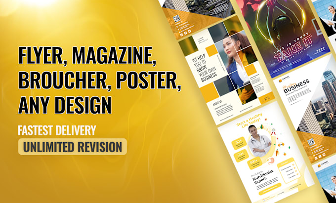 Bestseller - design a flyer and brochure for business, sports, gym, events and food