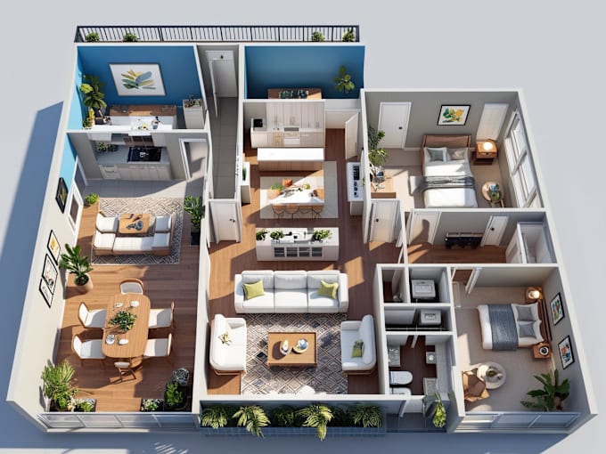 Gig Preview - Create 3d floor plan, 2d floor plan, rendering