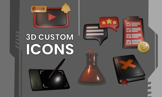 Gig Preview - Design professional custom 3d icons for website and apps