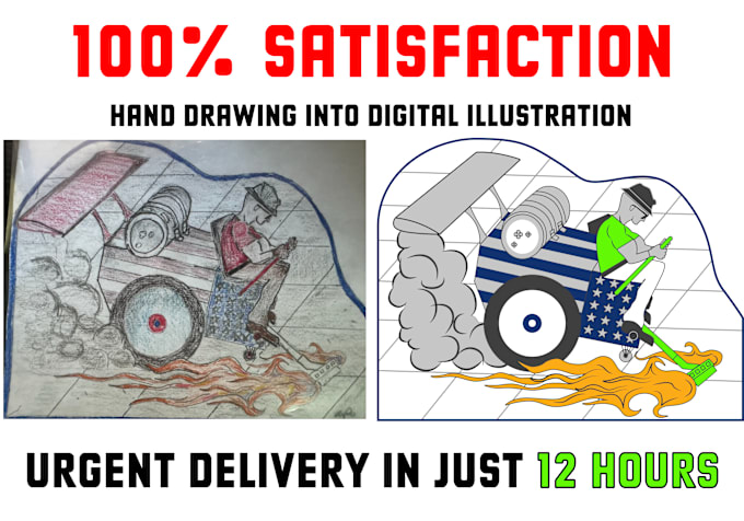 Gig Preview - Convert hand drawn image or logo into digital illustration in just 12 hours