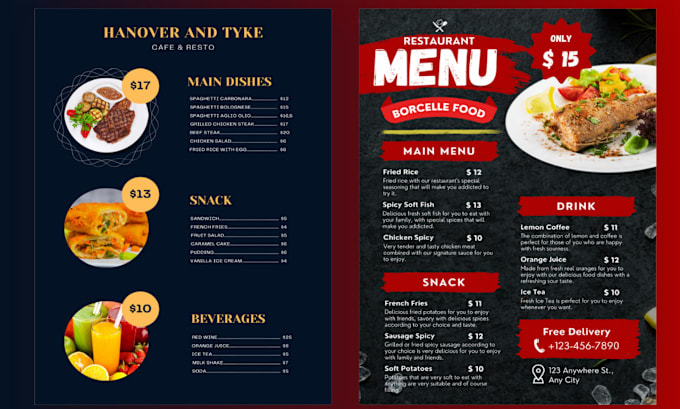 Gig Preview - Design food menu and restaurant menu in canva