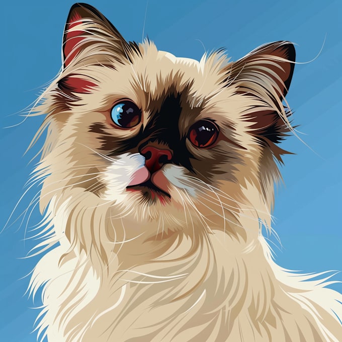 Gig Preview - Draw your cat, dog, or any pet into cartoon vector portrait