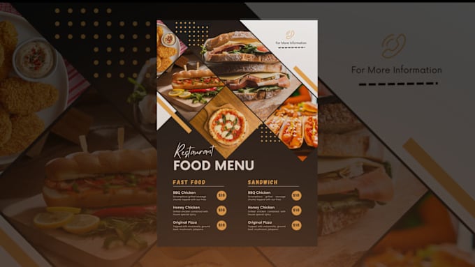 Gig Preview - Design food flyer, restaurant menu and food menu