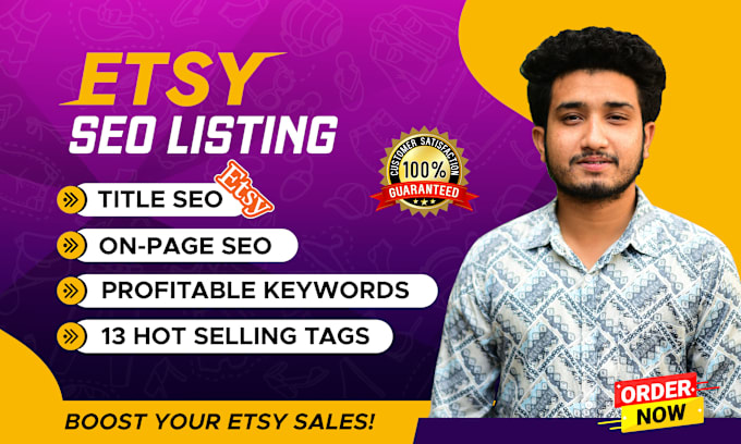 Gig Preview - Do etsy SEO for etsy product listing to boost your etsy rank and sales