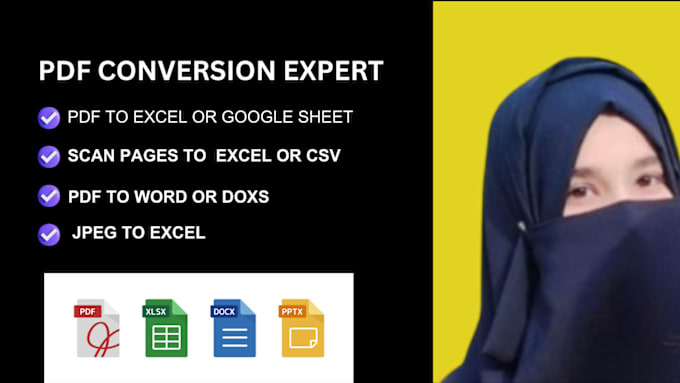 Gig Preview - Convert PDF,scan pages to CSV,excel,ms word,google sheet