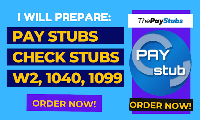 Bestseller - make paystub, pay stub, check stub, w2, 1040 and 1099