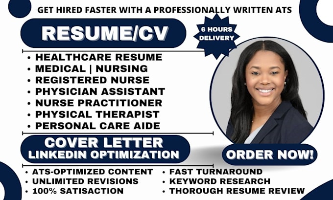 Gig Preview - Write healthcare resume, midwife medical doctor, dentist, nursing cv