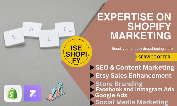 Gig Preview - Expertise on  shopify marketing , dropshipping, or etsy sales