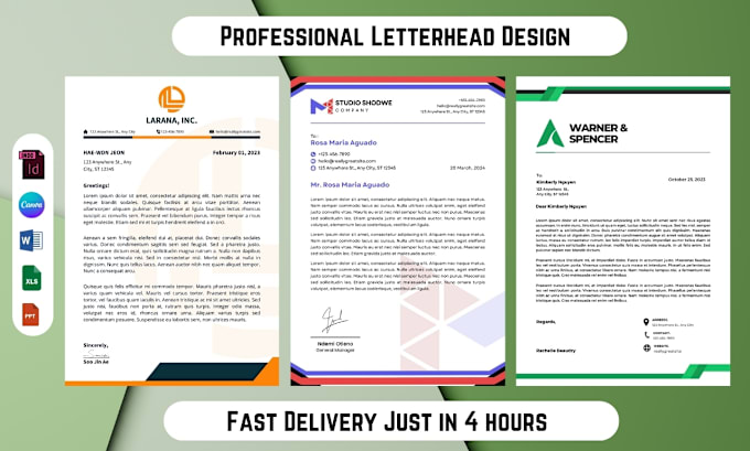 Gig Preview - Design letterhead in editable word format or canva just in 4 hours