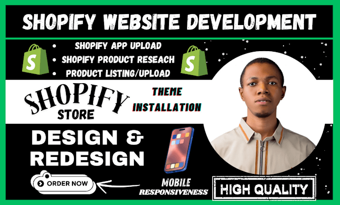 Gig Preview - Setup shopify website, shopify dropshipping store design, shopify store redesign