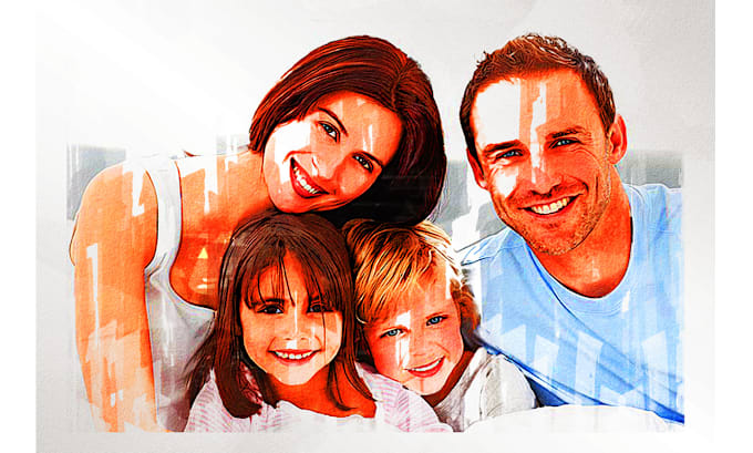 Gig Preview - Draw a stylish family portrait using digital marker