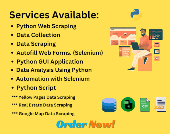 Gig Preview - Web scraping , data mining and data scraping with python