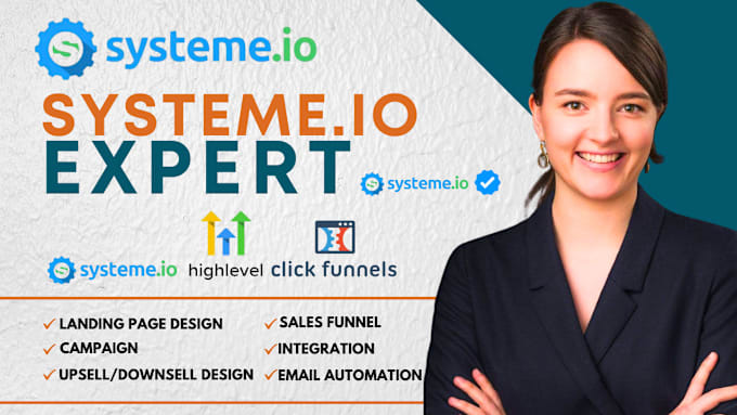 Gig Preview - Build systeme io sales funnel systeme membership systeme io website design