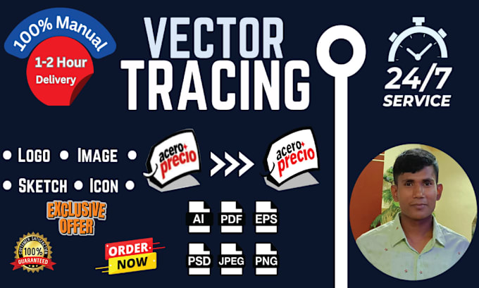 Gig Preview - Vector trace, vectorize, convert image to vector in 1 hour