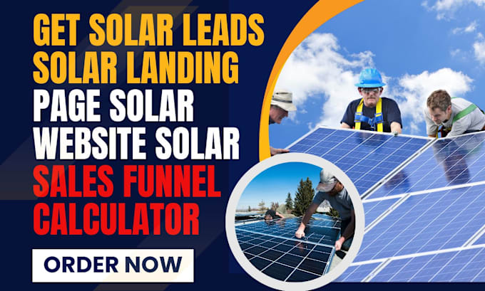 Gig Preview - Get solar lead solar landing page solar website solar sales funnel calculator