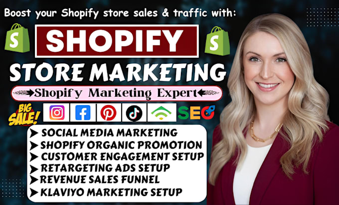 Gig Preview - Boost shopify sales, shopify promotion, shopify manager, shopify marketing