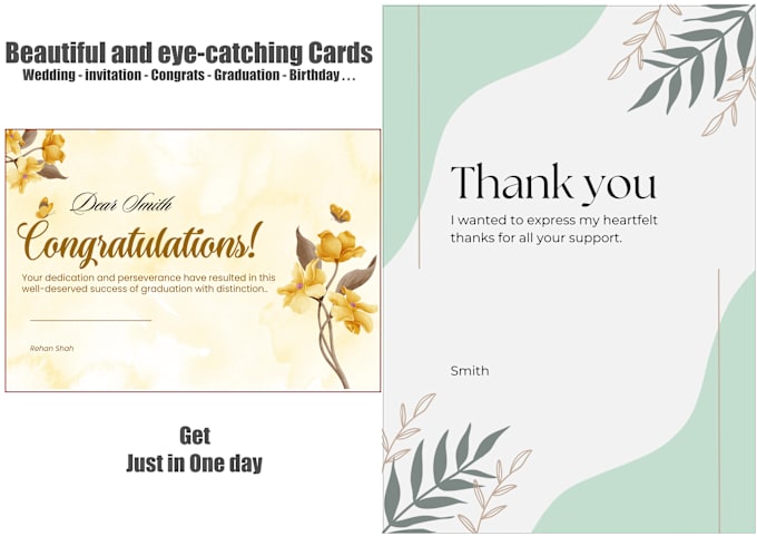 Gig Preview - Design beautiful and eye catching congratulation cards