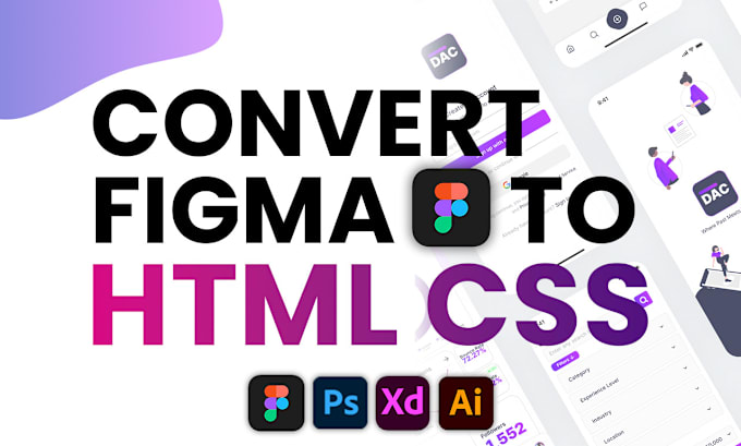 Gig Preview - Convert figma to html css, psd to html,xd to html responsive tailwind, bootstrap