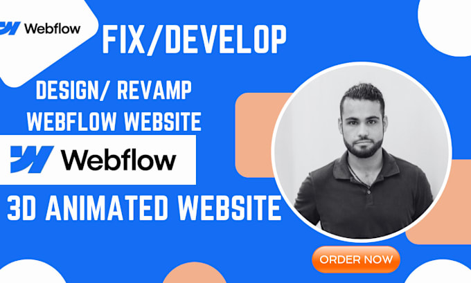 Gig Preview - Fix develop webflow website revamp update redesign 3d animated webflow 3d spline