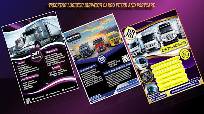 Gig Preview - Do logistic, trucking, cargo, freight broker and transport flyer design