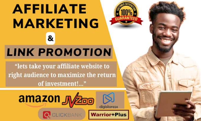 Gig Preview - Affiliate referral link promotion clickbank affiliate digistore temu amazon