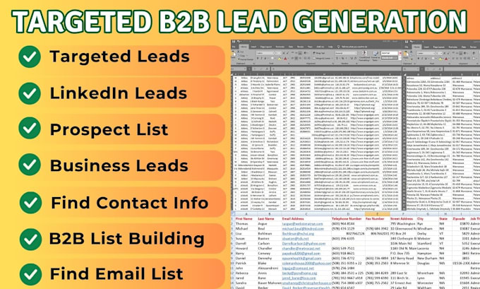 Gig Preview - Targeted b2b linkedin lead generation prospecting and email list building