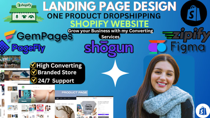 Gig Preview - Build shopify landing page customize shopify product page website pagefly gempag