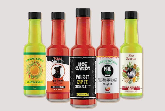 Gig Preview - Make creative unique hot sauce and spice label design