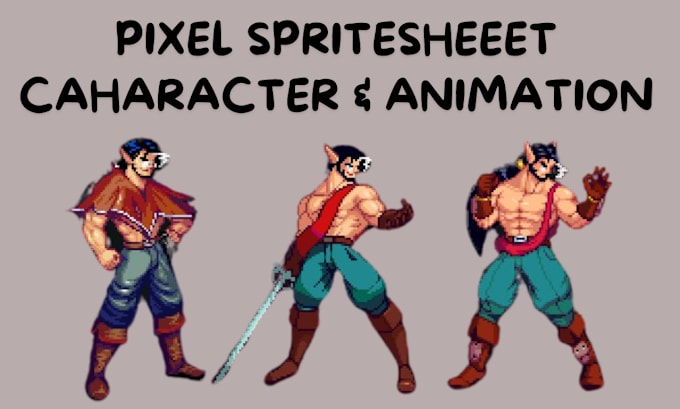 Gig Preview - Design sprite sheet character pixel art spritesheet animations game art design